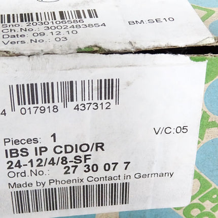 Phoenix Contact IBS IP CDIO/R 24-12/4/8-SF I/O-Modul 2730077 / Neu OVP - Maranos.de