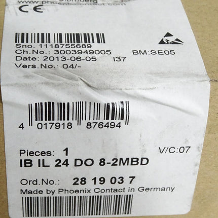 Phoenix Contact IB IL 24 DO 8-2MBD Inline-Klemme 2819037 / Neu OVP versiegelt - Maranos.de