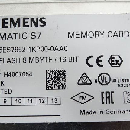 Siemens Memory Card 8MB 6ES7952-1KP00-0AA0 6ES7 952-1KP00-0AA0