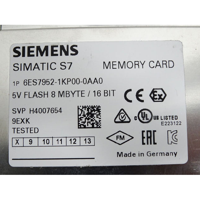 Siemens Memory Card 8MB 6ES7952-1KP00-0AA0 6ES7 952-1KP00-0AA0