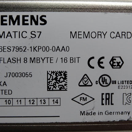 Siemens Memory Card 8MB 6ES7952-1KP00-0AA0 6ES7 952-1KP00-0AA0