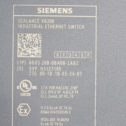 Siemens Scalance XB208 Etehrnet Switch 6GK5208-0BA00-2AB2 - Maranos.de
