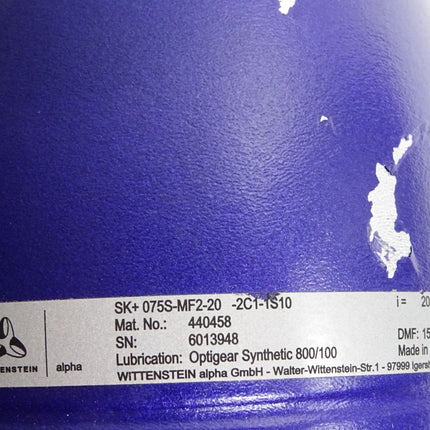 Wittenstein alpha 440458 SK+075S-MF2-20-2C1-1S10 / Unbenutzt mit Lagerspuren - Maranos.de