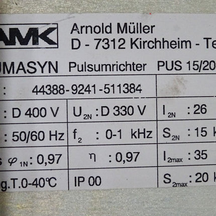 AMK PUMASYN Pulsumrichter PUS15/20-E 44388-9241-511384