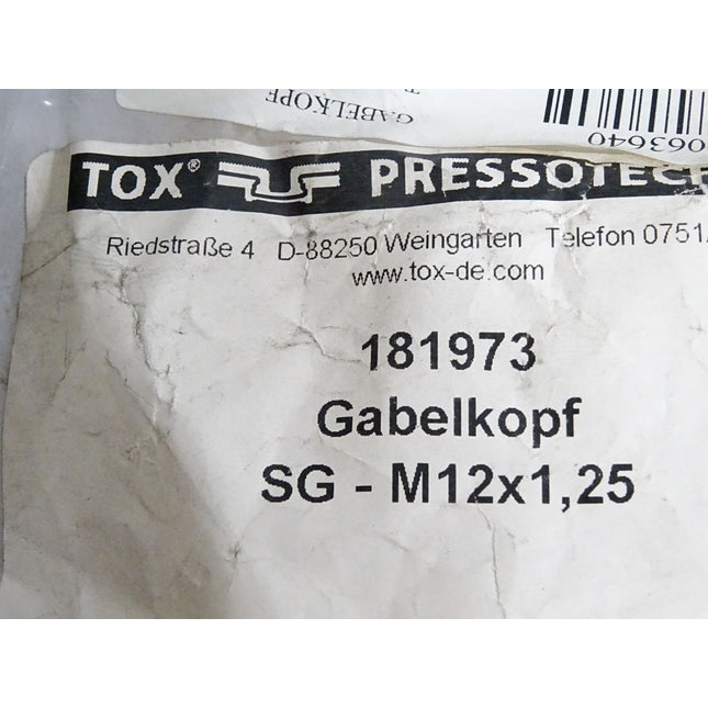 Tox Pressotechnik Gabelkopf SG-M12x1,25 / Neu - Maranos.de