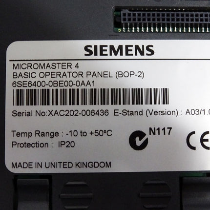 Siemens Micromaster 420 6SE6420-2AD25-5CA1 5.5kW + Profibus 6SE6400-1PB00-0AA0