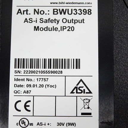 Bihl+Wiedemann ASi Safety Ausgangsmodul BWU3398