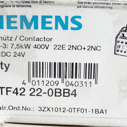 Siemens Schütz 3TF4222-0BB4 / Neu OVP - Maranos.de