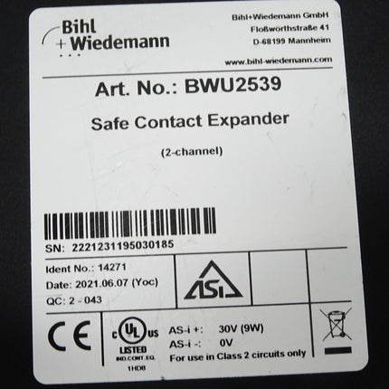 Bihl+Wiedemann Sichere Kontakterweiterung BWU2539