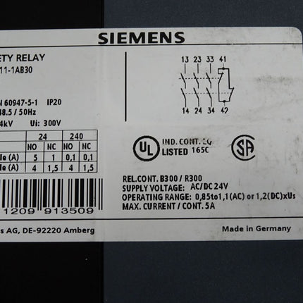 Siemens SIRIUS Sicherheitsschaltgerät 3SK1111-1AB30