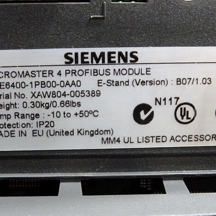 Siemens Micromaster 420 6SE6420-2UD22-2BA1 2.2kW + Profibus 6SE6400-1PB00-0AA0 - Maranos.de