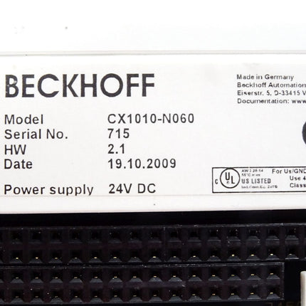 Beckhoff CPU-Grundmodul  CX1010-N060 Systemschnittstellen