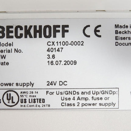 Beckhoff Netzteile und I/O-Schnittstellen CX1100-0002