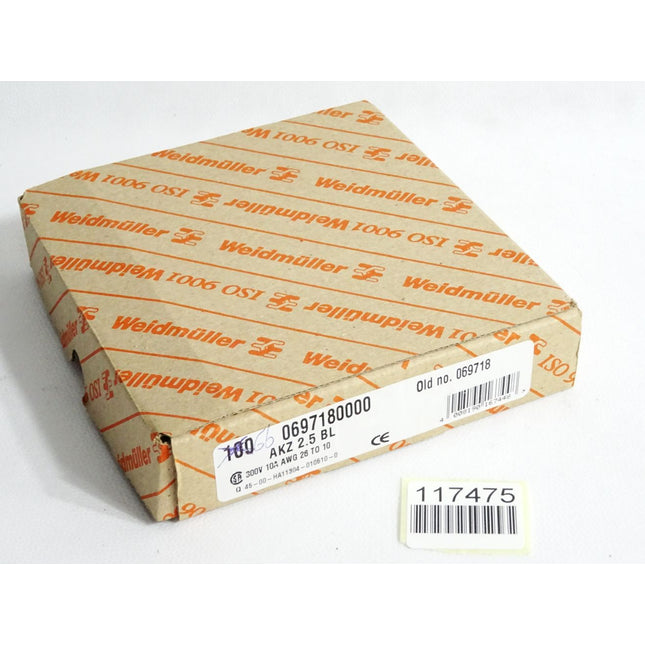 Weidmüller 0697180000 Durchgangsklemme AKZ 2.5 BL / Inhalt:66 Stück / Neu OVP