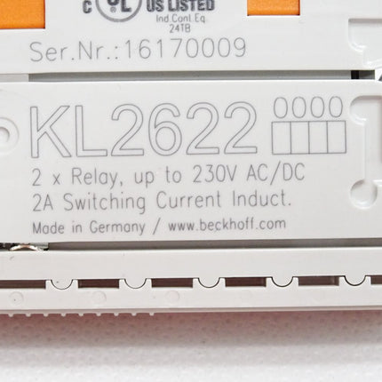 Beckhoff KL2622 0000 Busklemme 2-Kanal-Relais-Ausgang
