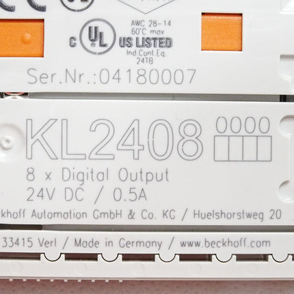 Beckhoff KL2408 0000 Busklemme 8-Kanal-Digital-Ausgang