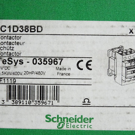 Schneider Electric Schütz LC1D38BD TeSys 035967 / Neu OVP - Maranos.de