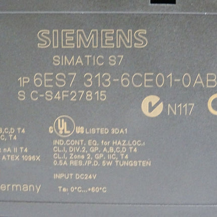Siemens S7-300 CPU 313C-2 DP 6ES7313-6CE01-0AB0 6ES7 313-6CE01-0AB0 - Maranos.de