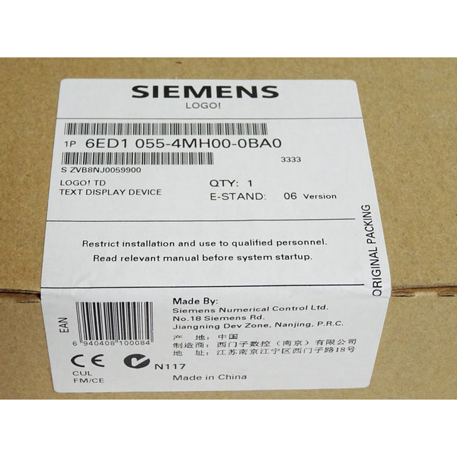 Siemens LOGO! TD Text Display 6ED1055-4MH00-0BA0 / Neu OVP versiegelt - Maranos.de