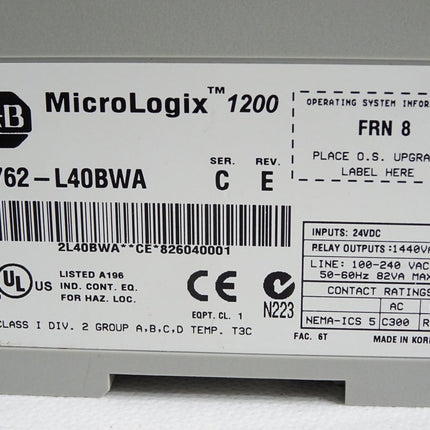 Allen Bradley MicroLogix 1200 1762-L40BWA 16 Point DC Input Module - Maranos.de