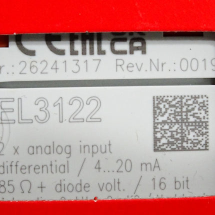 Beckhoff EL3122 Rev.0019 analoge Eingangsklemme / Neu OVP versiegelt - Maranos.de