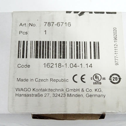 Wago 787-6716 Primär getaktete Stromversorgung / Neu OVP versiegelt - Maranos.de