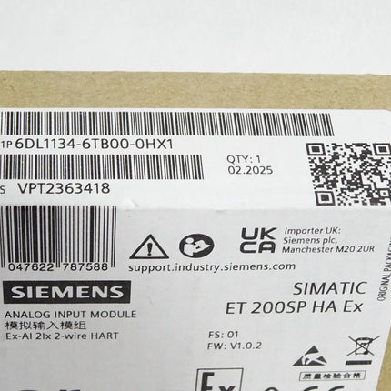 Siemens ET200SP HA Ex-AI 6DL1134-6TB00-0HX1 / Neu OVP versiegelt - Maranos.de