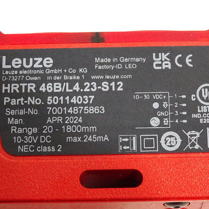 Leuze 50114037 HRTR 46B/L4.23-S12 Taster Hintergrundausblendung - Maranos.de