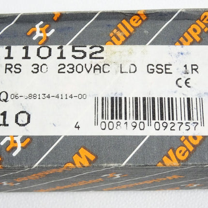 Weidmüller 110152 RS 30 230VAC LD GSE 1R Relaiskoppler /Preis pro Stück ohne OVP