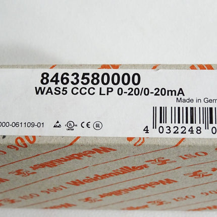 Weidmüller 8463580000 WAS5 CCC LP 0-20/0-20mA / Neu OVP