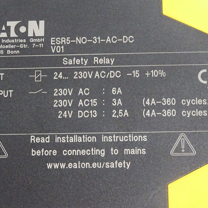 Eaton Sicherheitsrelais Not-Stopp-/Schutztür ESR5-NO-31-AC-DC