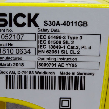 Sick S3000 Expert Sicherheitslaserscanner S30A-4011GB 1052107 / Neu OVP