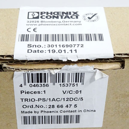 Phoenix Contact 2866475 TRIO-PS/1AC/12DC/ 5 Stromversorgung / Neu OVP - Maranos.de