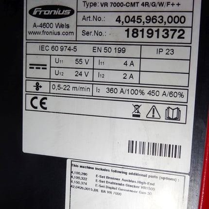 Fronius Drahtvorschub VR7000-CMT 4R/G/W/F++ 4045963000 - Maranos.de