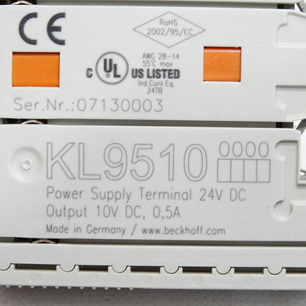Beckhoff Netzteilklemme 10VDC KL9510 0000
