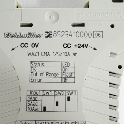 Weidmüller 8523410000 WAS1 CMA 1/5/10A AC Current monitoring / Neuwertig