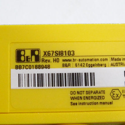B&R X67SI8103 Rev.H0 8 sichere digitale Eingänge / Neu OVP - Maranos.de