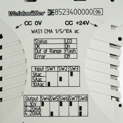 Weidmüller 8523400000 WAS1 CMA 1/5/10A AC Current monitoring