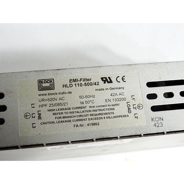 Block EMI-Filter HLD110-500/42 - Maranos.de