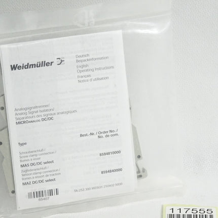 Weidmüller 8594810000 MAS DC/DC SELECT Signal converter/insulator / Neu OVP
