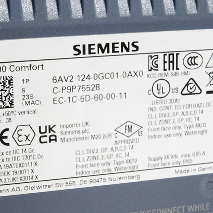 Siemens TP700 Comfort Panel 6AV2124-0GC01-0AX0 6AV2 124-0GC01-0AX0