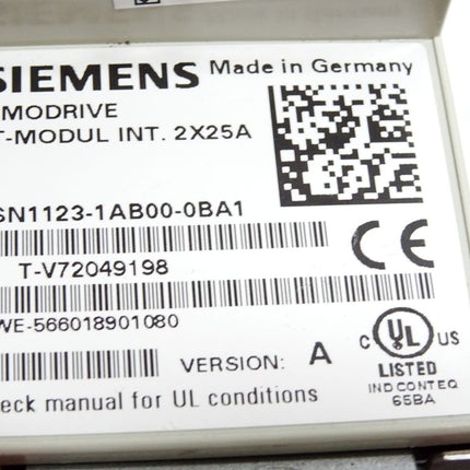 Siemens Simodrive LT-Modul INT. 2X25A 6SN1123-1AB00-0BA1 Version A