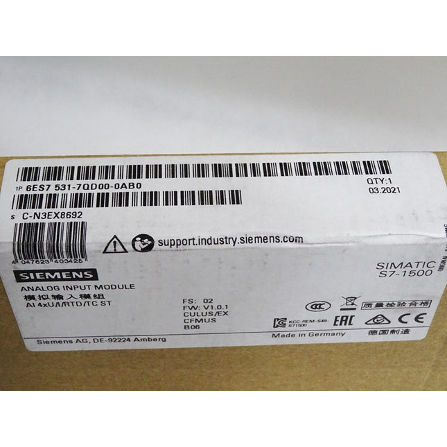 Siemens S7-1500 AI 6ES7531-7QD00-0AB0 6ES7 531-7QD00-0AB0 Neu OVP versiegelt - Maranos.de