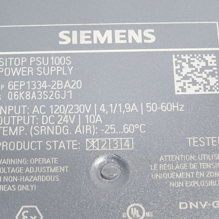 Siemens Sitop PSU100S Power Supply 6EP1334-2BA20