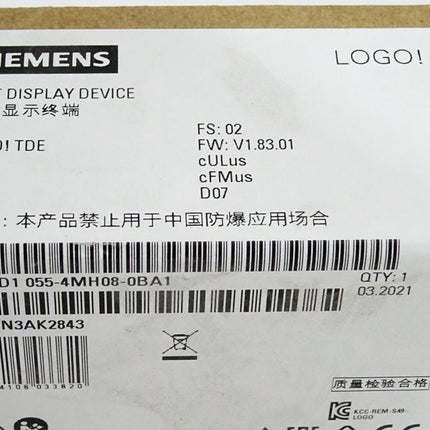 Siemens Logo! TDE 6ED1055-4MH08-0BA1 6ED1 055-4MH08-0BA1 / Neu OVP versiegelt - Maranos.de