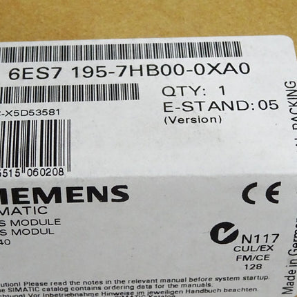 Siemens Bus Modul 6ES7195-7HB00-0XA0 6ES7 195-7HB00-0XA0 / Neu OVP versiegelt - Maranos.de