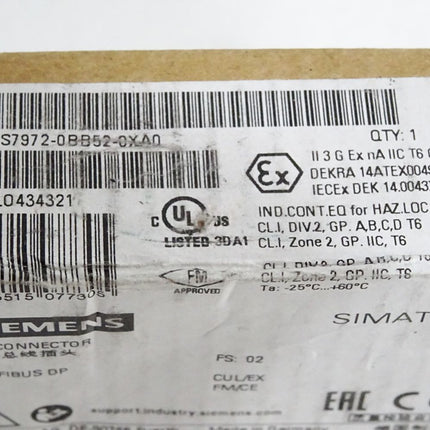 Siemens Bus connector 6ES7972-0BB52-0XA0 6ES7 972-0BB52-0XA0 Neu OVP versiegelt - Maranos.de