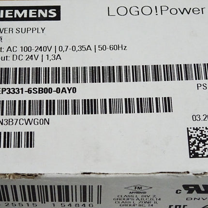 Siemens LOGO! Power 6EP3331-6SB00-0AY0 6EP3 331-6SB00-0AY0 / Neu OVP - Maranos.de