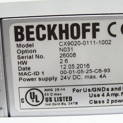 Beckhoff CPU-Modul Windows Compact 7 TwinCAT-2-PLC-Runtime CX9020-0111-1002