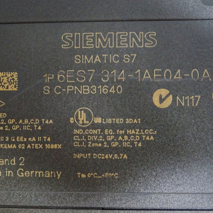 Siemens S7-300 CPU314 6ES7314-1AE04-0AB0 6ES7 314-1AE04-0AB0